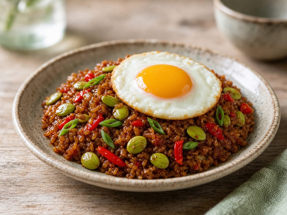 Petai Fried Rice — plated and ready to serve