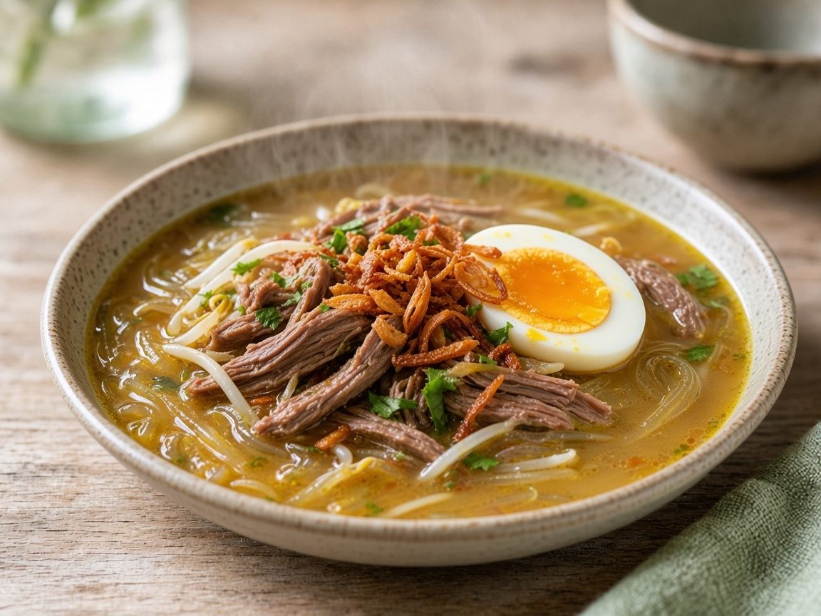 Beef Soto — plated and ready to serve