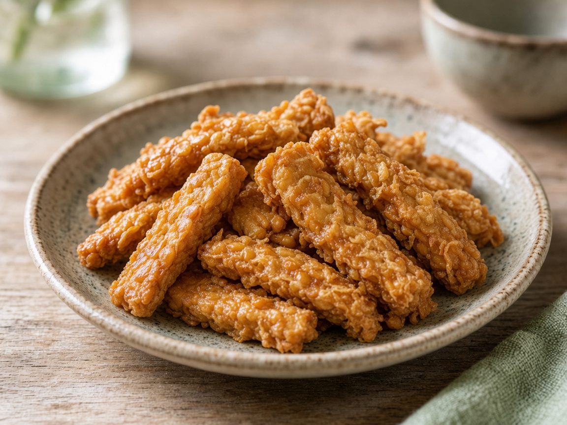 Tempe Goreng Tepung — plated and ready to serve